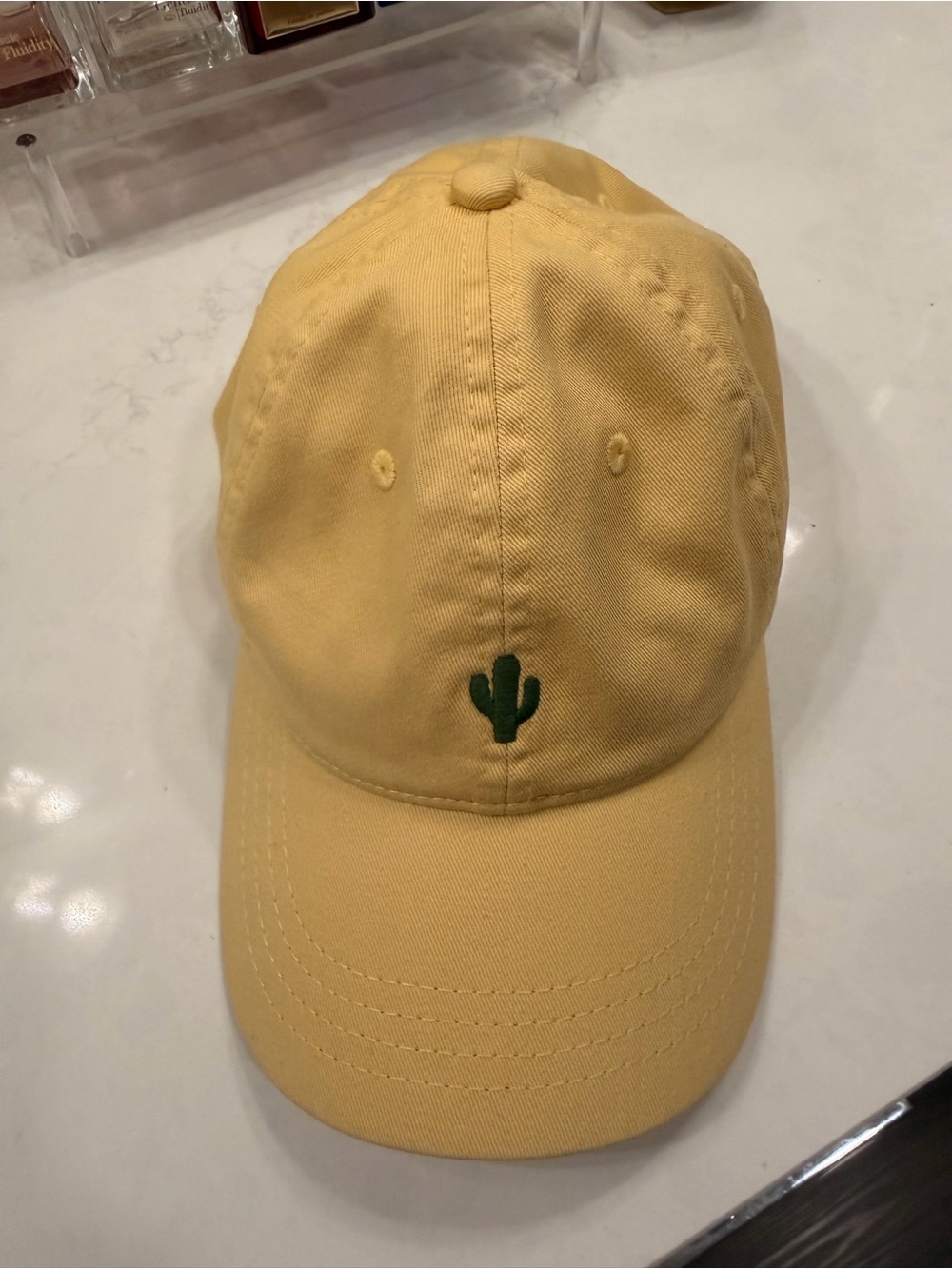 Levi's Yellow Baseball Cap with Green Cactus Embroidery